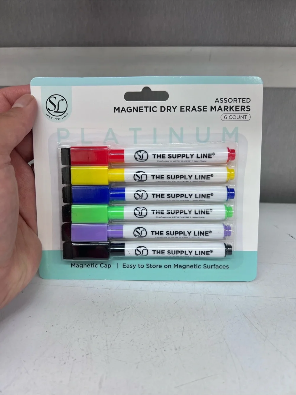 The Supply Line Whiteboard Markers with Magnetic Caps 6-Ct Set New